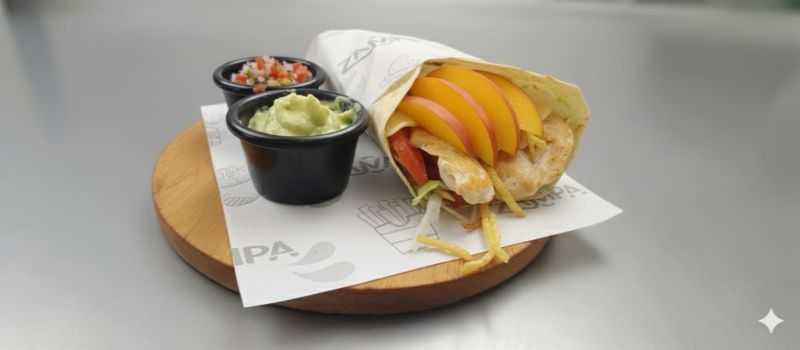 enchilada pollo con durazno
